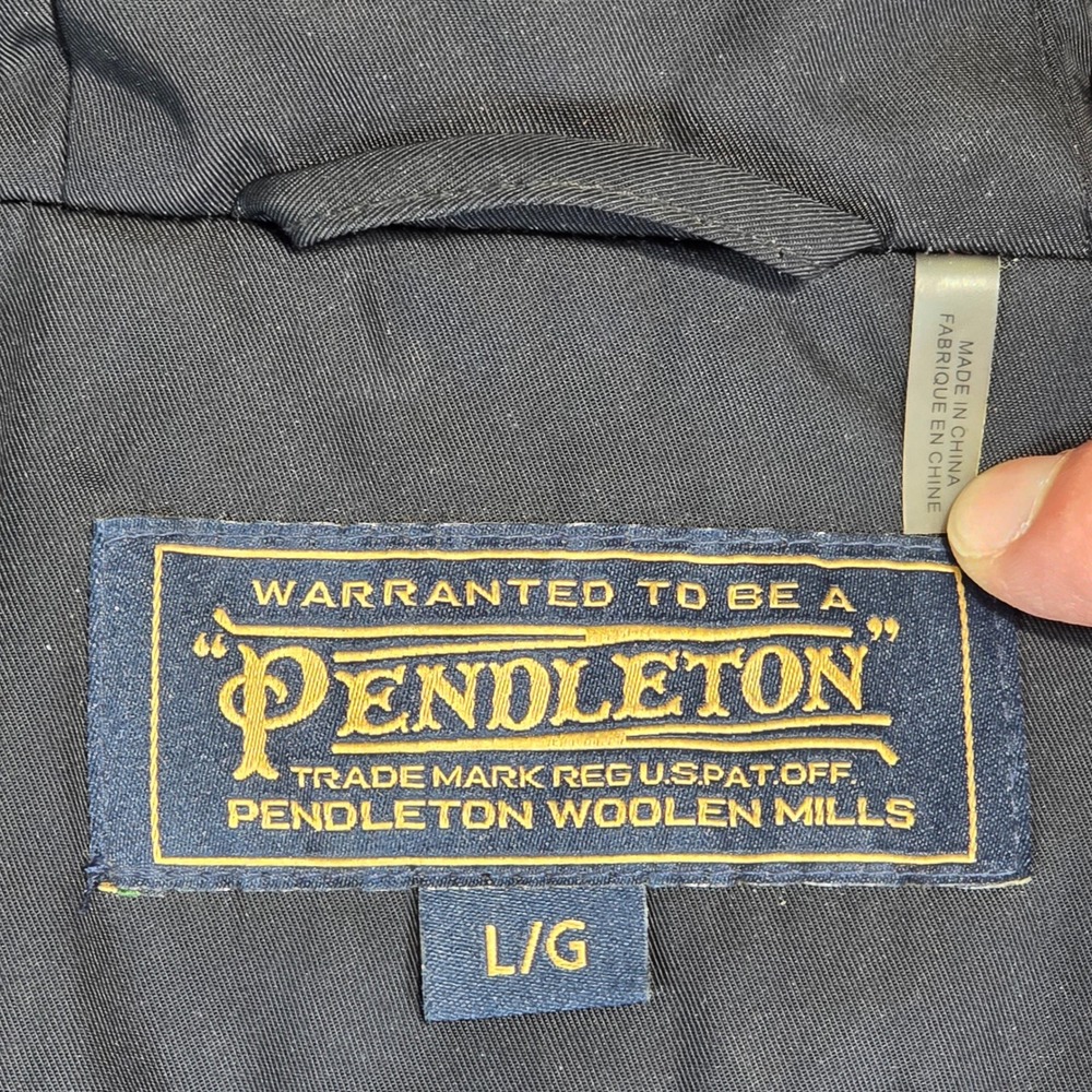 Pendleton Womens Red Black Buffalo Plaid Wool Blend Hooded Parka Jacket‎ Large - Picture 4 of 16